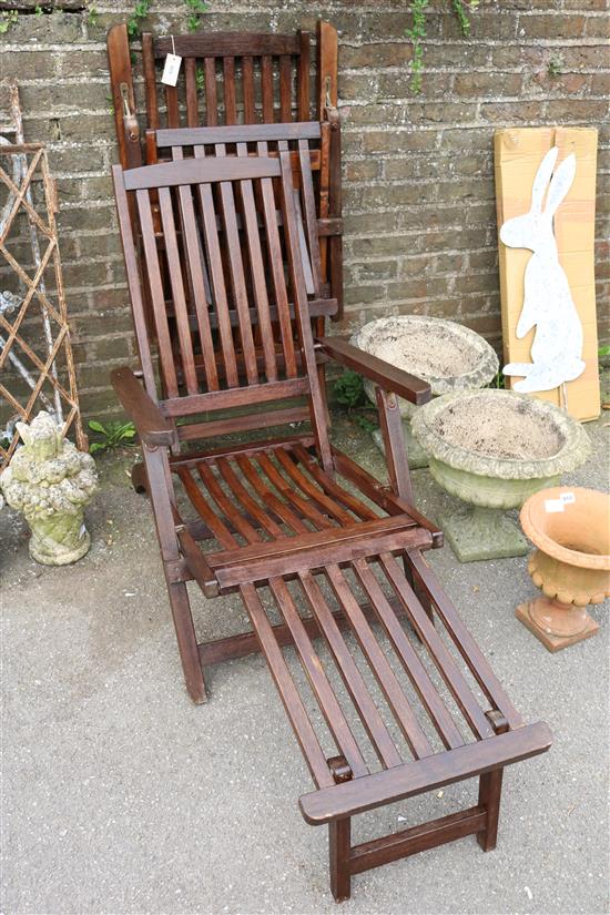 Pair of steamer garden chairs